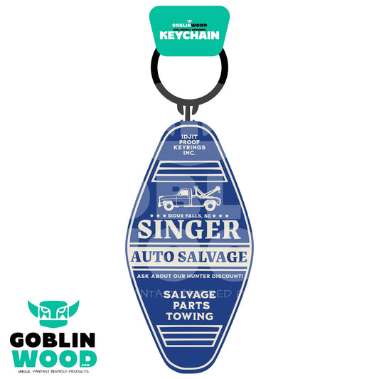 Singer Salvage - Acrylic Keychain - Supernatural Inspired - Goblin Wood Exclusive - Goblin Wood