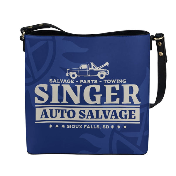 Singer Salvage - Navy Cross Body Bucket Bag - Supernatural Inspired - Goblin Wood Exclusive - Goblin Wood