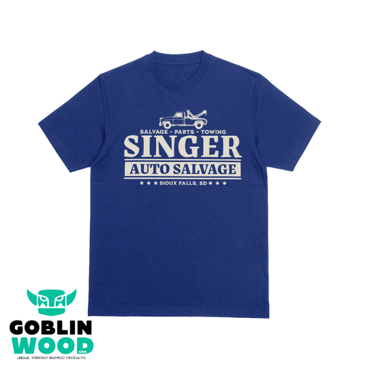 Singer Salvage - Navy Premium T-Shirt - Supernatural inspired - Goblin Wood Exclusive - Goblin Wood