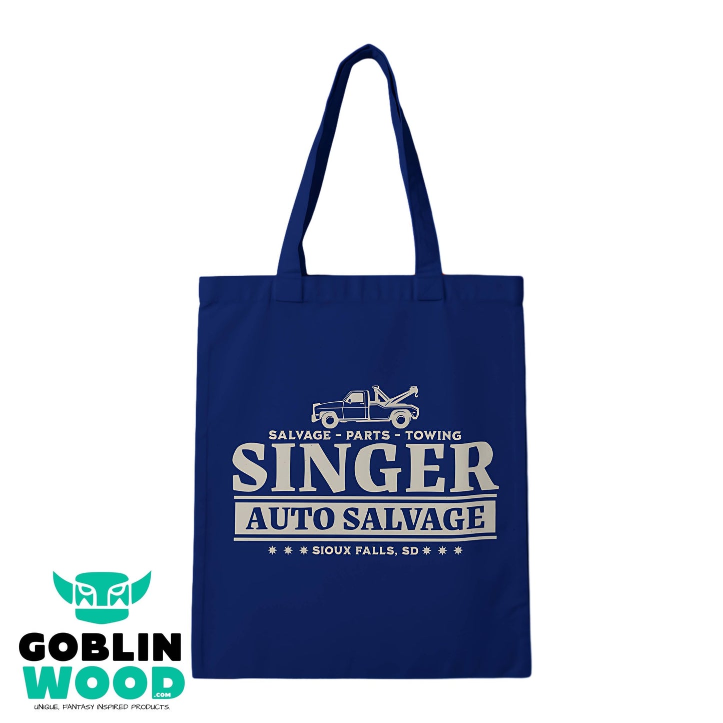 Singer Salvage - Navy Tote Bag - Supernatural Inspired - Goblin Wood Exclusive - Goblin Wood