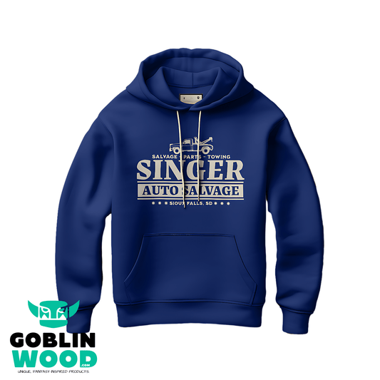 Singer Salvage - Premium Navy Hoody - Supernatural Inspired - Goblin Wood Exclusive - Goblin Wood