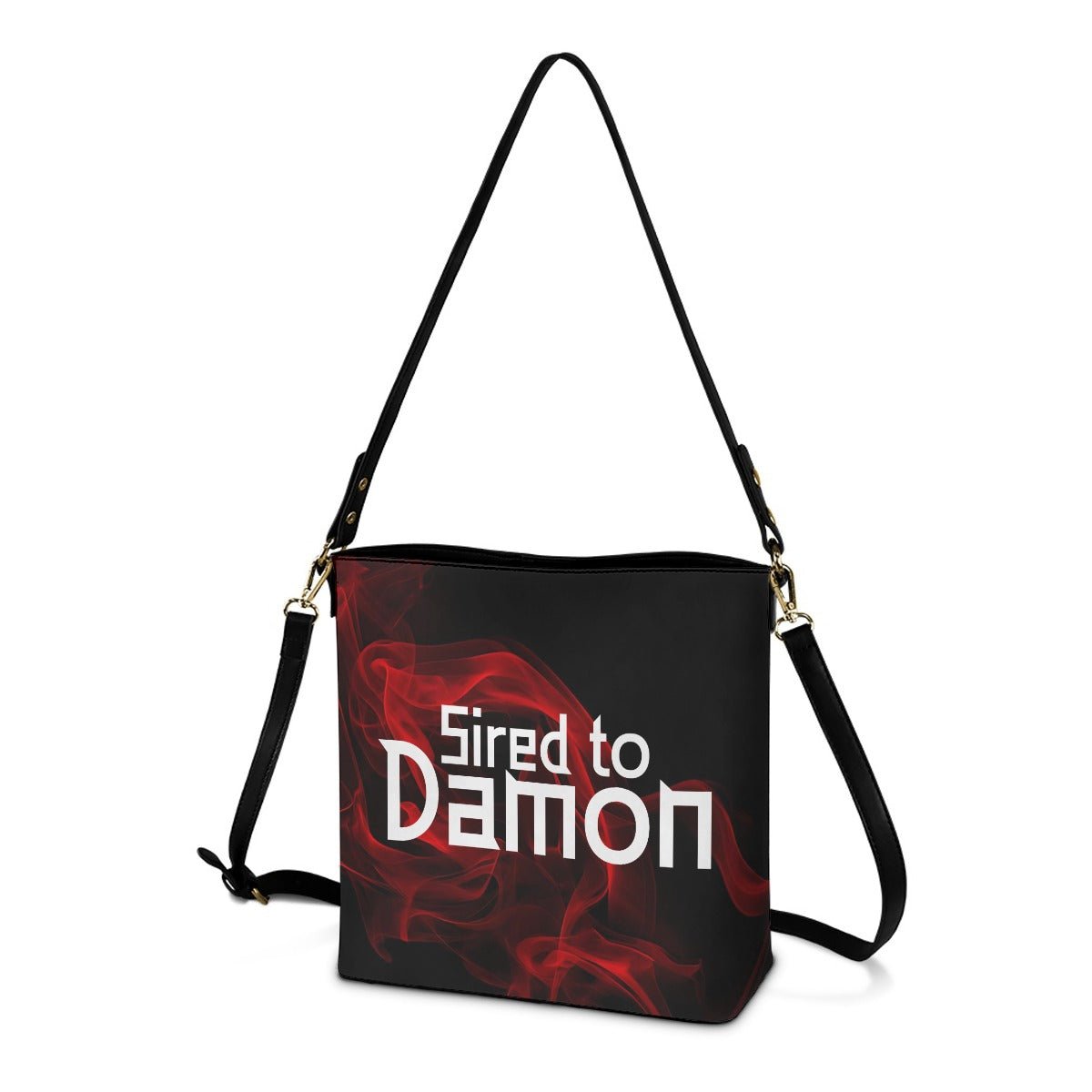 Sired To Damon - Black Cross Body Bucket Bag -  - Goblin Wood Exclusive - Goblin Wood