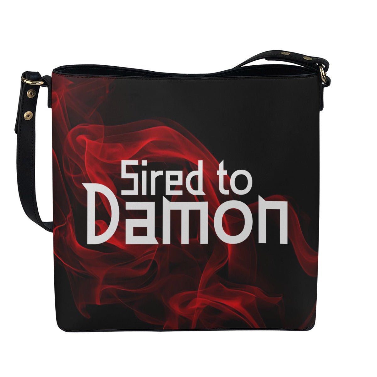 Sired To Damon - Black Cross Body Bucket Bag -  - Goblin Wood Exclusive - Goblin Wood