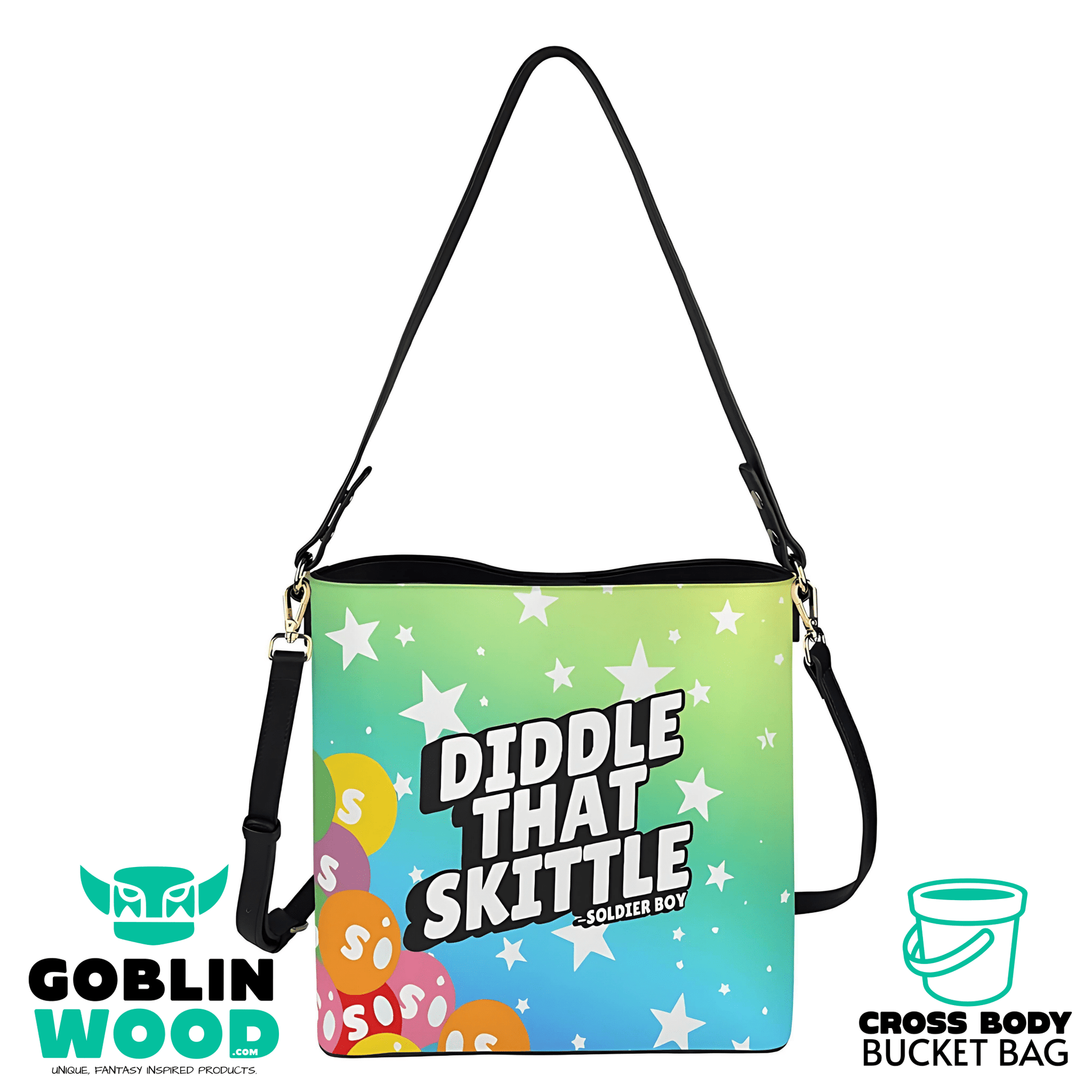 Skiddle - Rainbow Cross Body Bucket Bag -  - Goblin Wood Exclusive - Goblin Wood