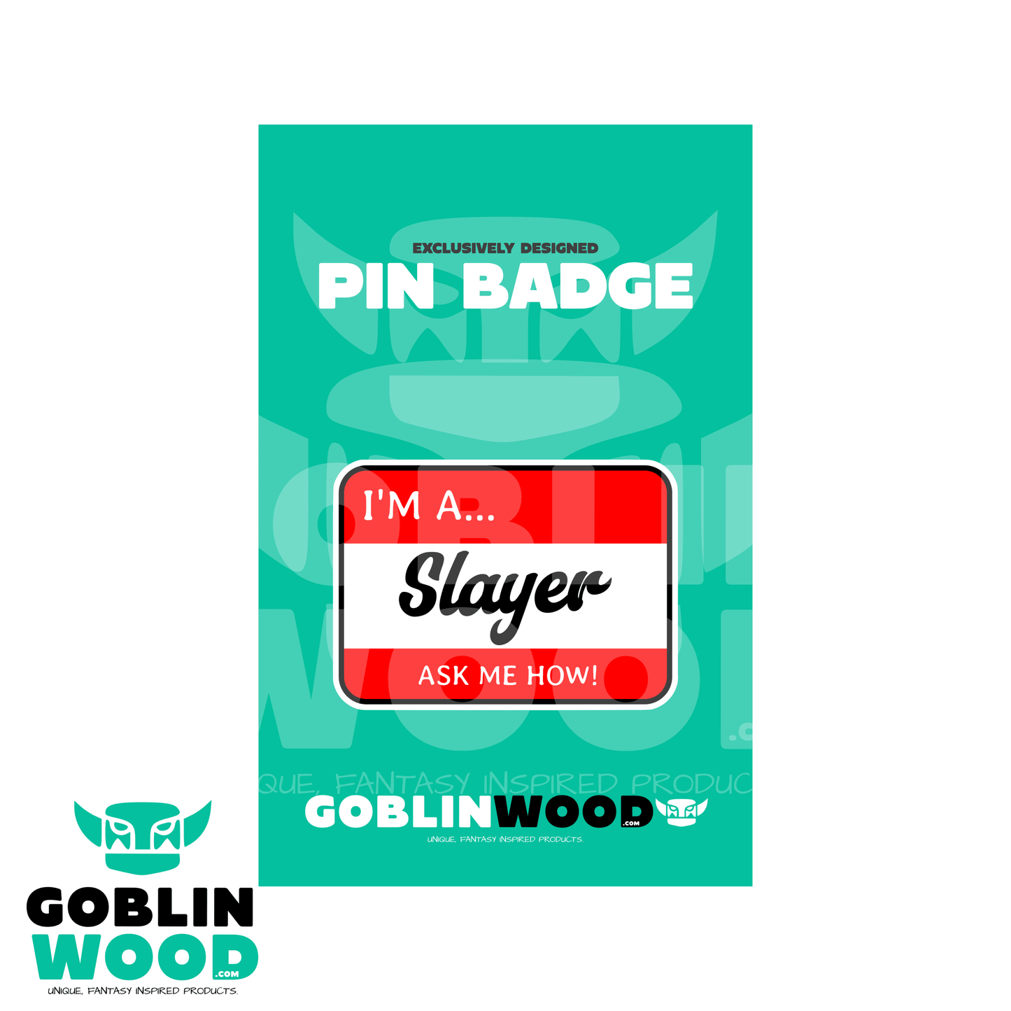 Slayer - Acrylic Pin Badge - Angel - Goblin Wood Exclusive - Goblin Wood