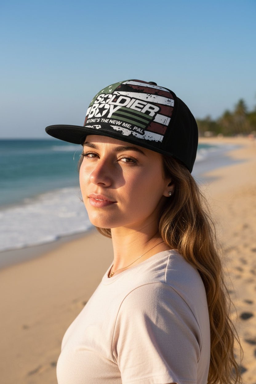 Soldier Boy (Flag) - AOP Flat Brim Baseball Cap - The Boys Inspired - Goblin Wood Exclusive - Goblin Wood