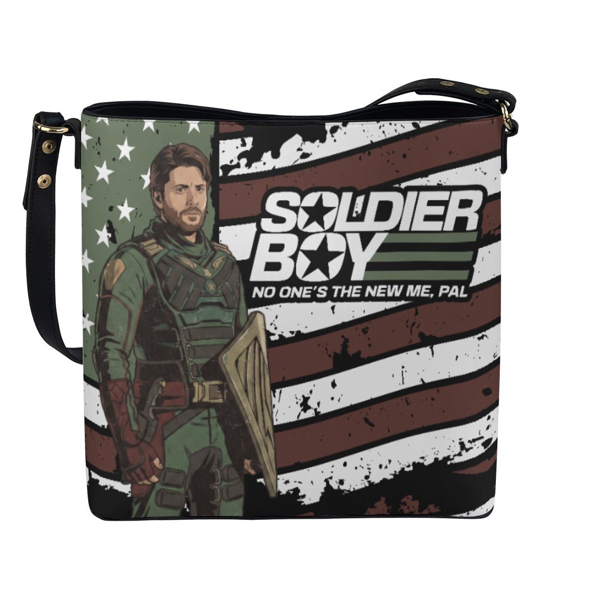 Soldier Boy (Flag) - Cross Body Bucket Bag - The Boys Inspired - Goblin Wood Exclusive - Goblin Wood