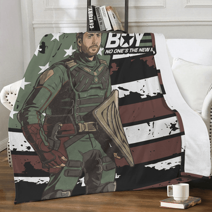 Soldier Boy (Flag) - Dual - Sided Stitched Blanket - The Boys Inspired - Goblin Wood Exclusive - Goblin Wood