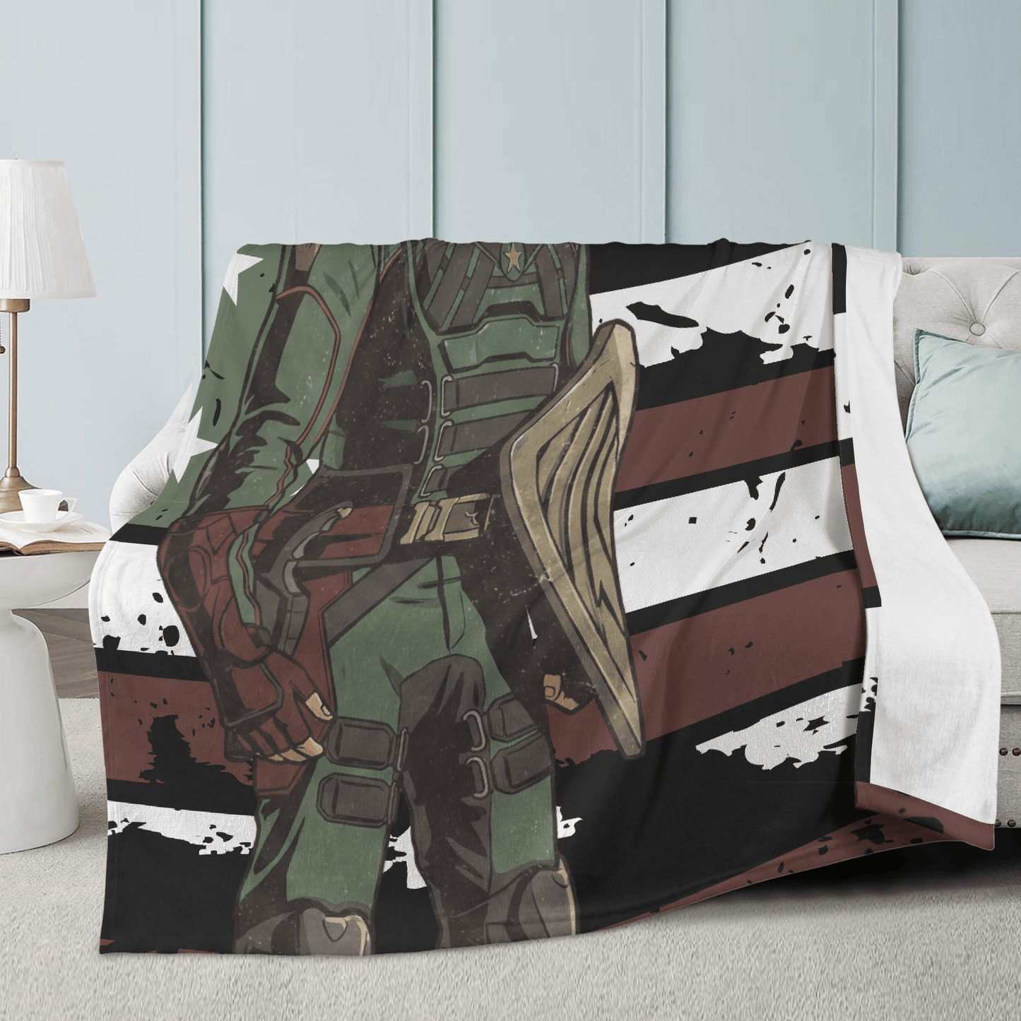 Soldier Boy (Flag) - Dual - Sided Stitched Blanket - The Boys Inspired - Goblin Wood Exclusive - Goblin Wood