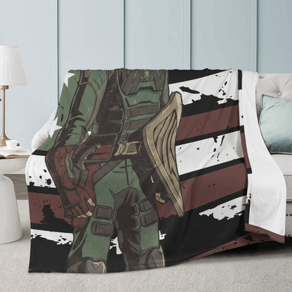 Soldier Boy (Flag) - Dual - Sided Stitched Blanket - The Boys Inspired - Goblin Wood Exclusive - Goblin Wood