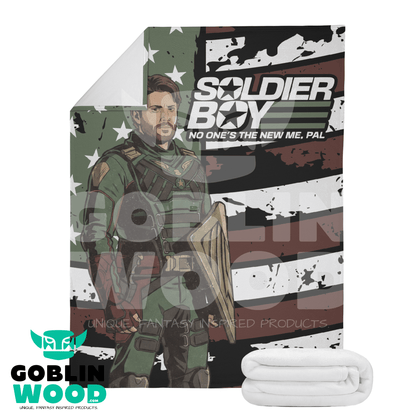 Soldier Boy (Flag) - Dual - Sided Stitched Blanket - The Boys Inspired - Goblin Wood Exclusive - Goblin Wood