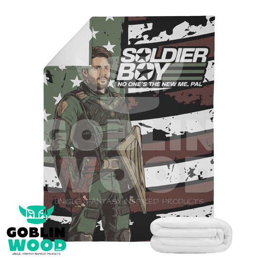 Soldier Boy (Flag) - Dual - Sided Stitched Blanket - The Boys Inspired - Goblin Wood Exclusive - Goblin Wood