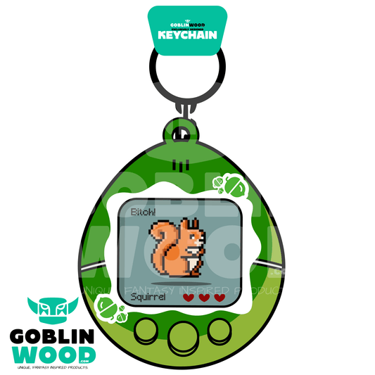 Squirrel - Acrylic Tamagotchi Style Keychain - Supernatural Inspired - Goblin Wood Exclusive - Goblin Wood