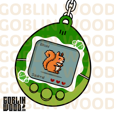 Squirrel - Acrylic Tamagotchi Style Keychain - Supernatural Inspired - Goblin Wood Exclusive
