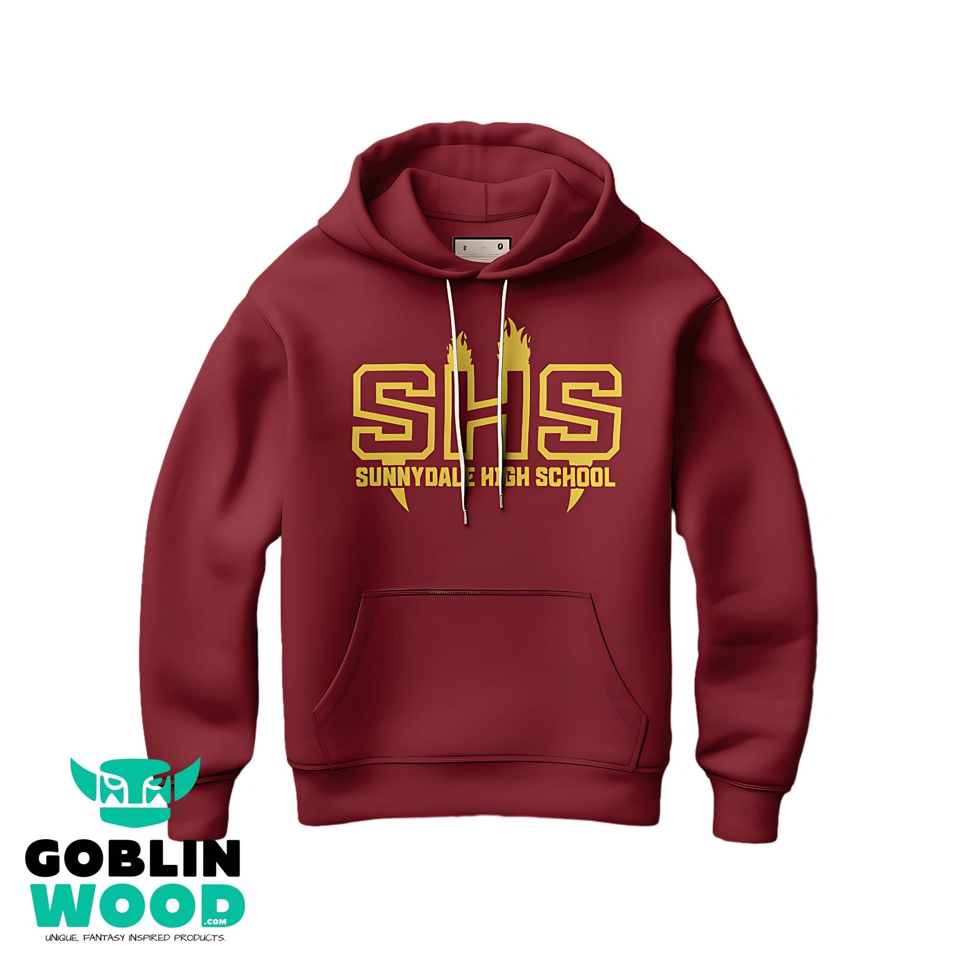 Sunnydale High - Maroon Premium Hoody - Angel - Goblin Wood Exclusive - Goblin Wood