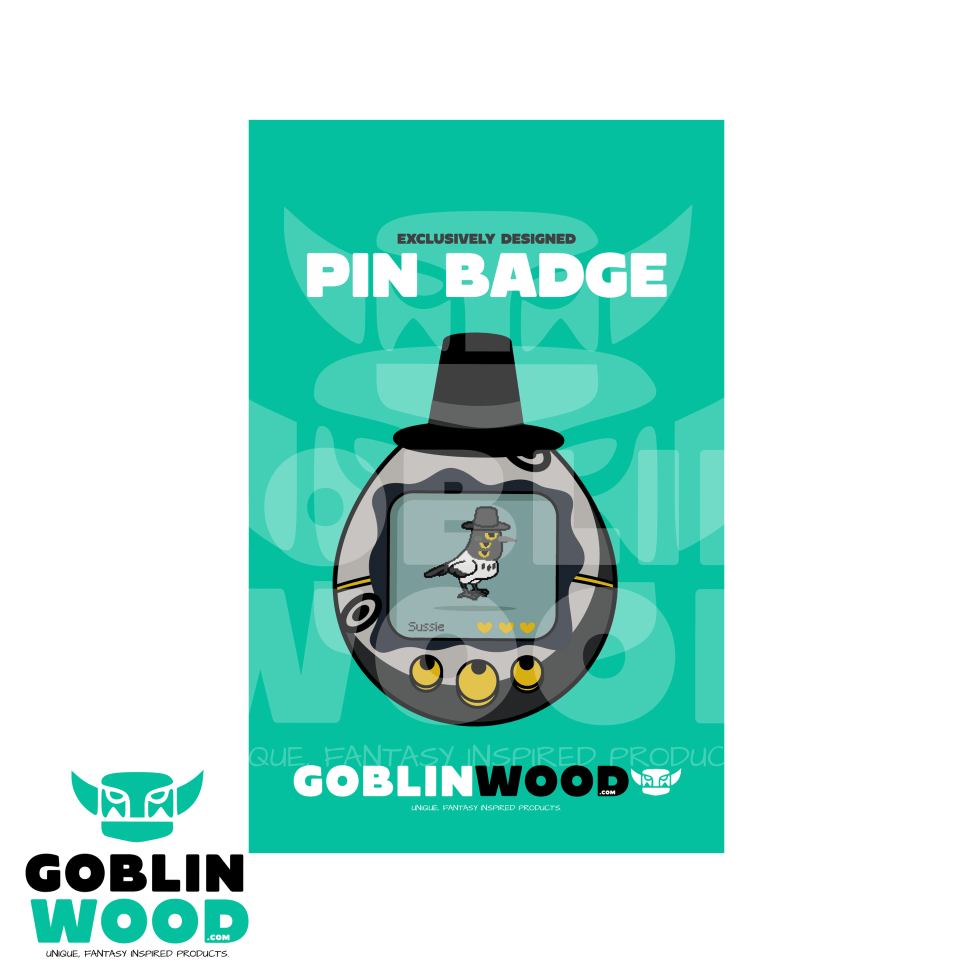 Sussie - Acrylic Tamagotchi Pin Badge - KPop Demon Hunters Inspired - Goblin Wood Exclusive - Goblin Wood