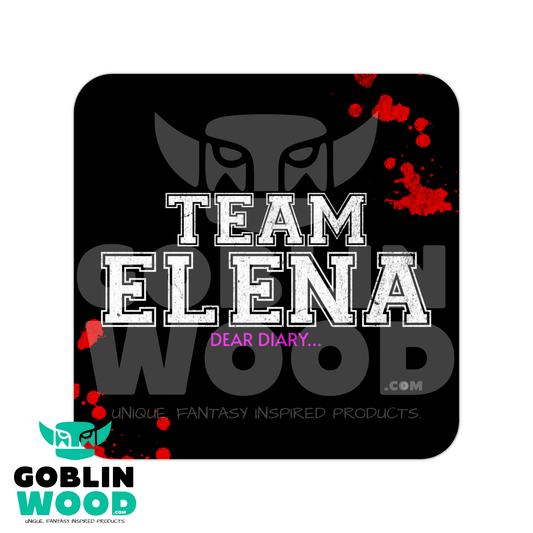 Team Elena - Varsity Drinks Coaster - TVD Inspired - Goblin Wood Exclusive - Goblin Wood