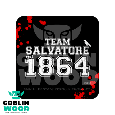Team Salvatore - Varsity Drinks Coaster - TVD Inspired - Goblin Wood Exclusive - Goblin Wood