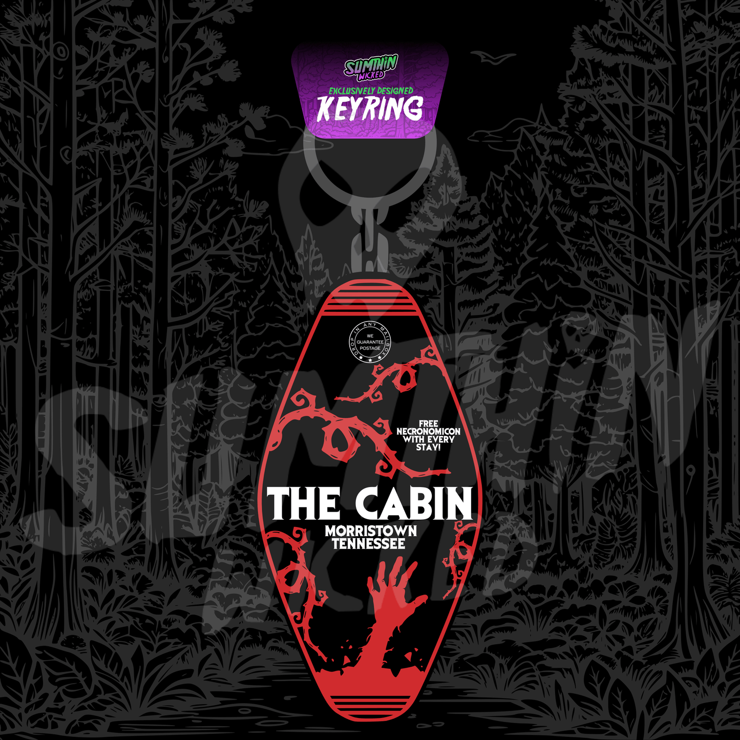 The Cabin - Acrylic Key Fob Keychain - The Evil Dead Inspired - Sumthin Wicked Exclusive - Goblin Wood