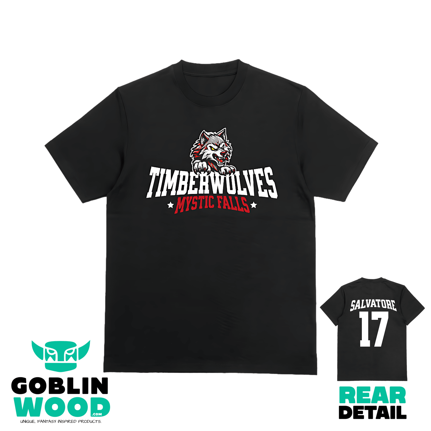 Timberwolves - Black Premium T-Shirt With Rear Print -  - Goblin Wood Exclusive - Goblin Wood