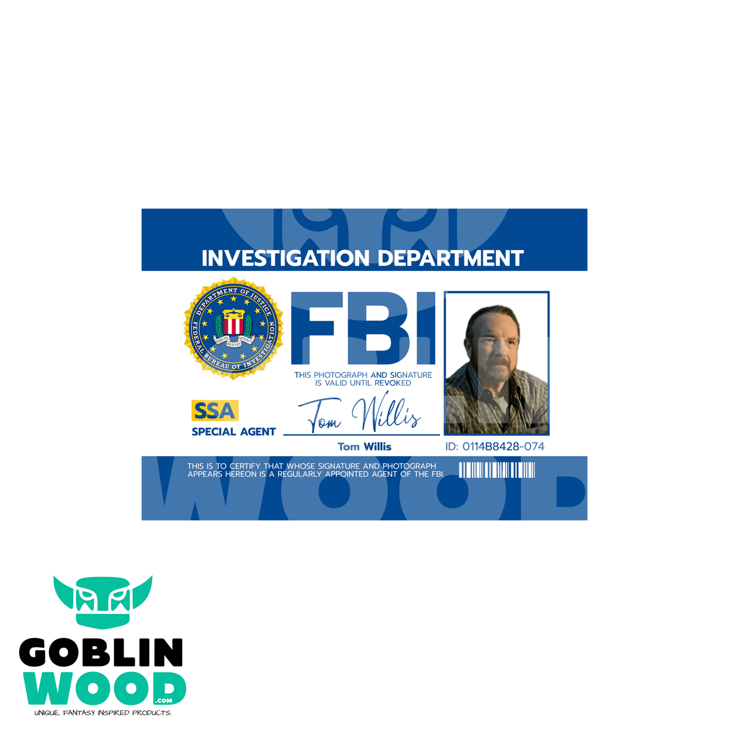 Tom Willis - ID Badge - Supernatural Inspired - Goblin Wood Exclusive - Goblin Wood