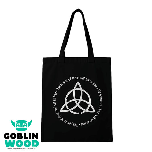 Triquetra - Black Tote Bag - Charmed Inspired - Goblin Wood Exclusive - Goblin Wood