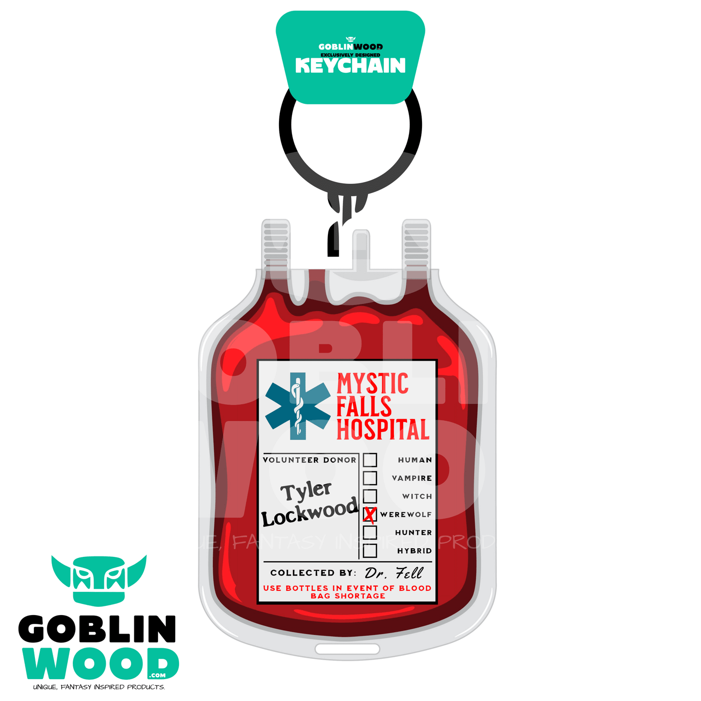 Tyler Blood Bag - Acrylic Keychain -  - Goblin Wood Exclusive - Goblin Wood