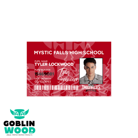 Tyler Lockwood - Mystic Falls High ID Card - TVD Inspired - Goblin Wood Exclusive - Goblin Wood