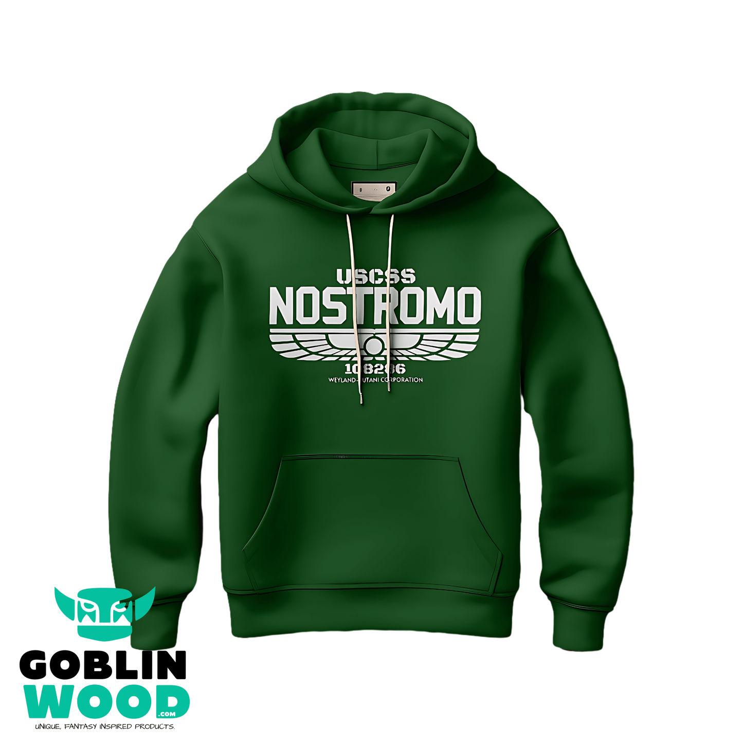 USCSS Nostromo - Premium Forest Green Hoody -  - Goblin Wood Exclusive - Goblin Wood
