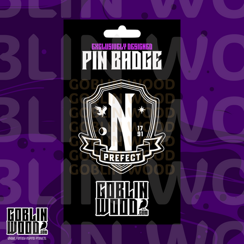 Prefect - Acrylic Pin Badge - Wednesday Inspired - Goblin Wood Exclusive