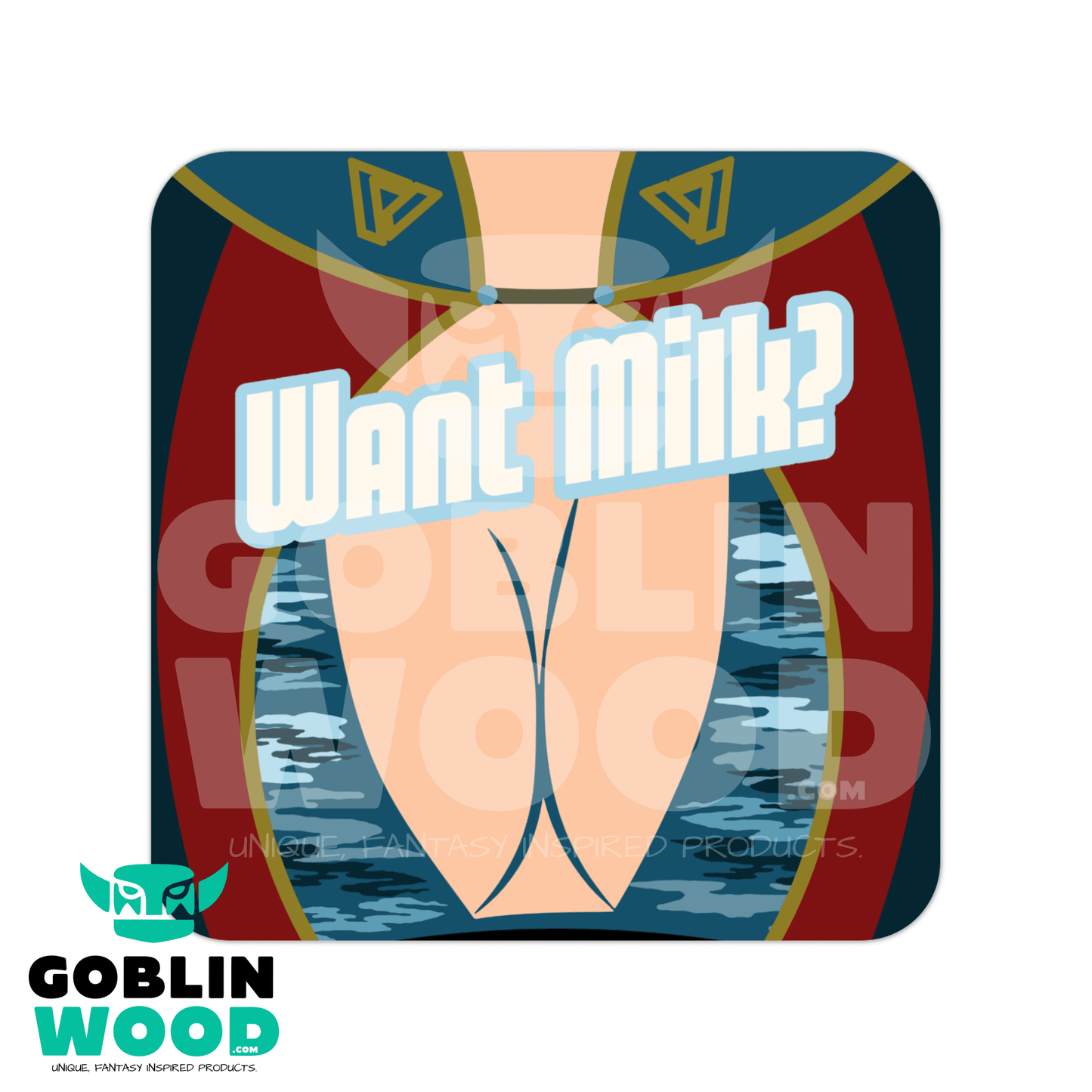 Want Milk? - Drinks Coaster -  - Goblin Wood Exclusive - Goblin Wood
