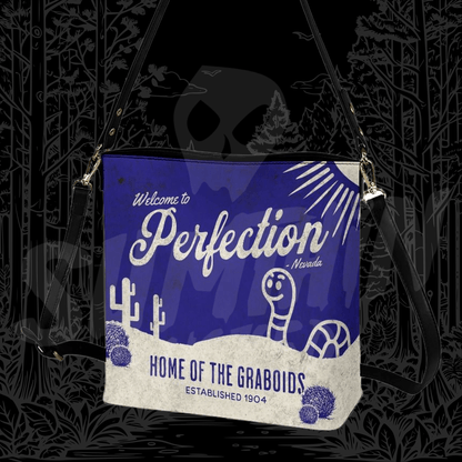 Welcome To Perfection - Cross Body Bucket Bag - Tremors Inspired - Sumthin Wicked Exclusive - Goblin Wood