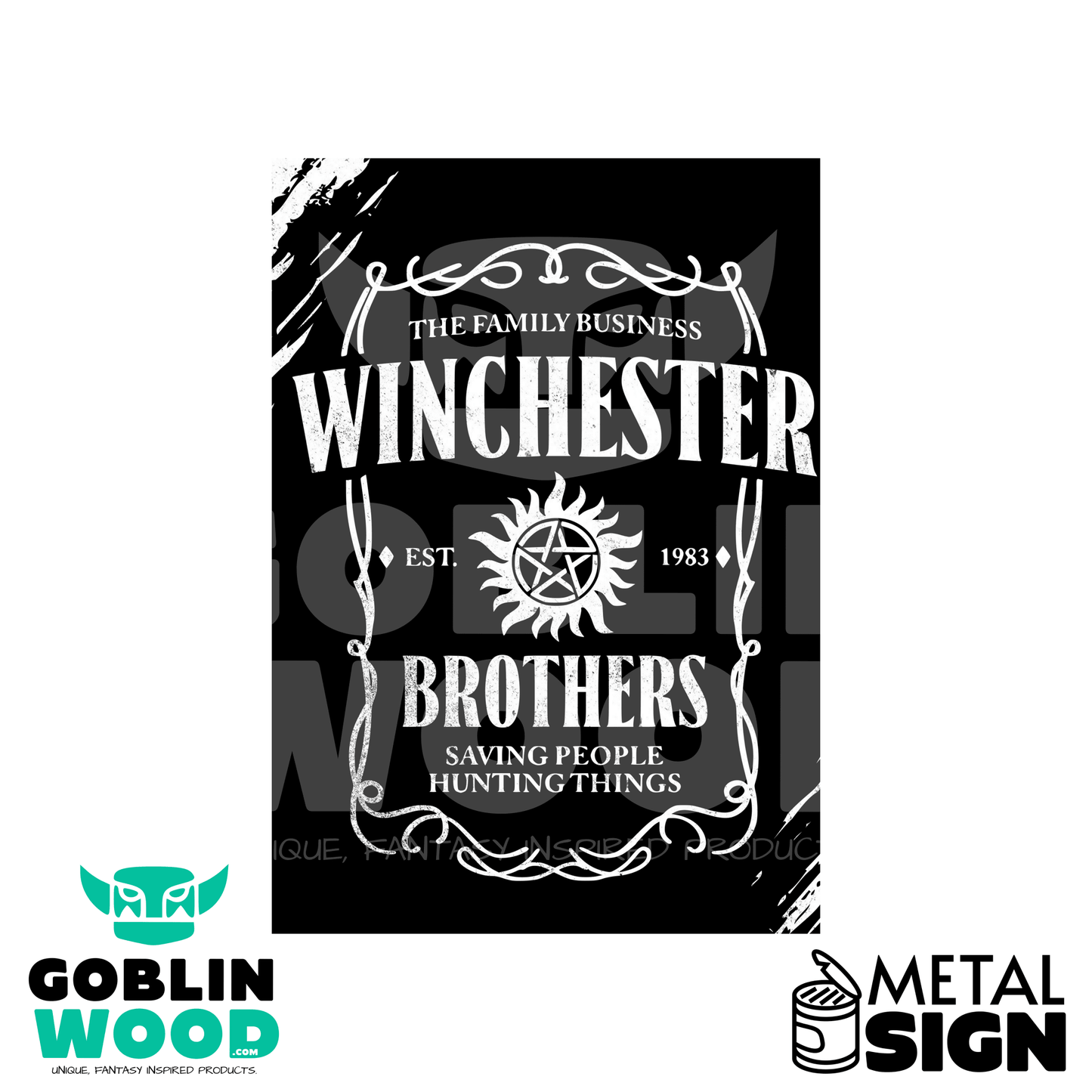 Winchester Whiskey - Metal Decorative Sign - Supernatural Inspired - Goblin Wood Exclusive - Goblin Wood