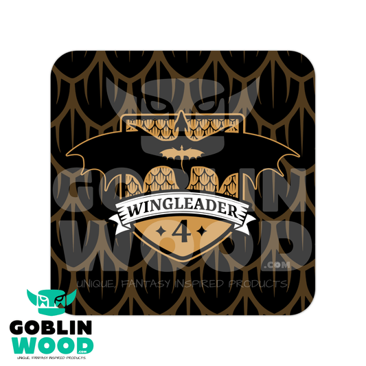 Wingleader (Emblem) - Drinks Coaster - Fourth Wing Inspired - Goblin Wood Exclusive - Goblin Wood