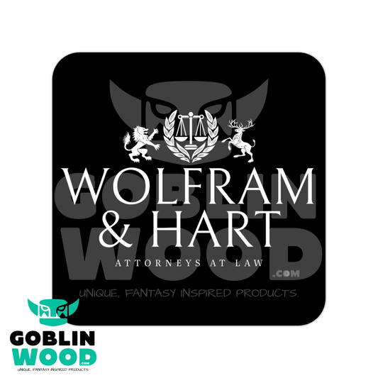 Wolfram & Hart - Drinks Coaster - Angel Inspired - Goblin Wood Exclusive - Goblin Wood
