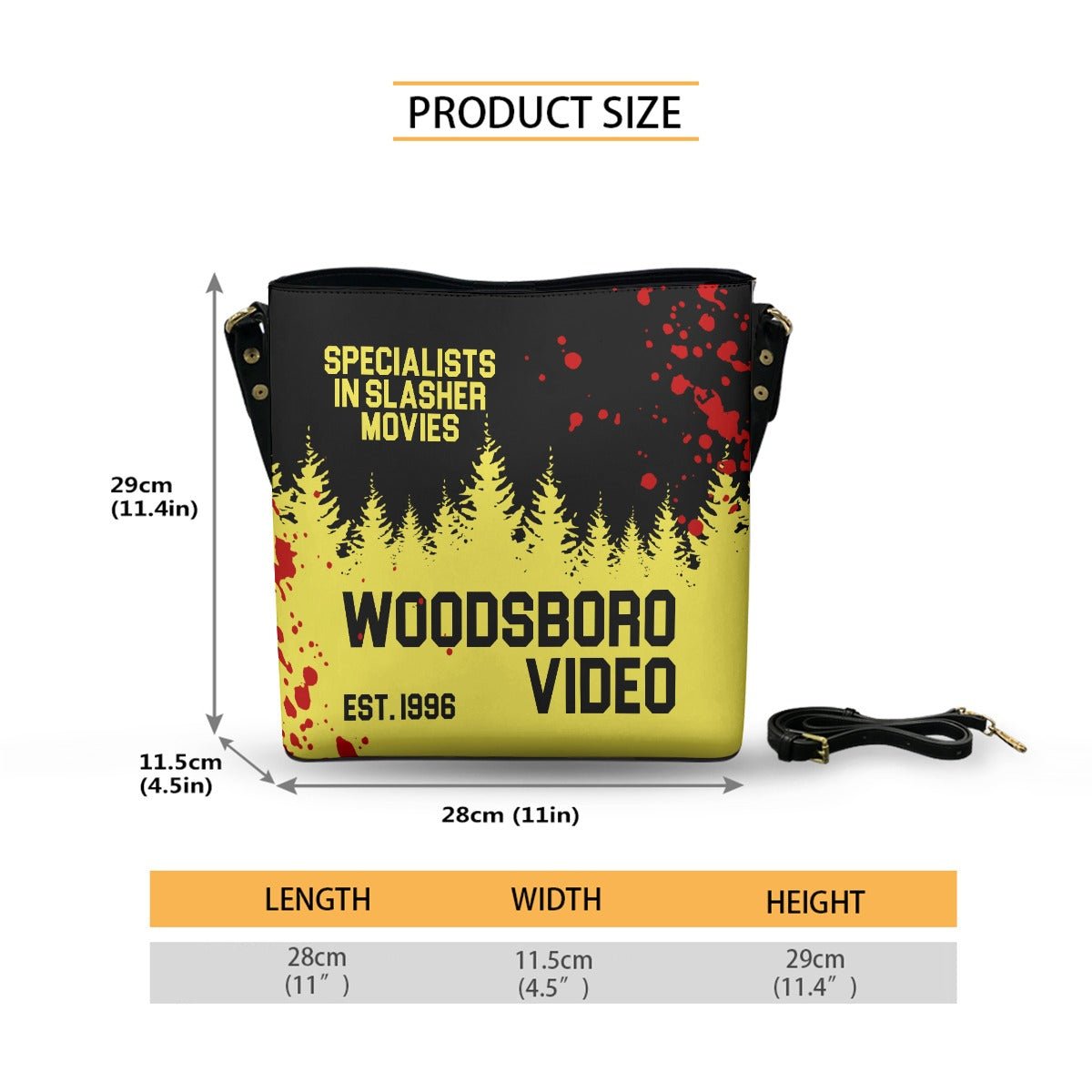 Woodsboro Video - Cross Body Bucket Bag - Scream Inspired - Sumthin Wicked Exclusive - Goblin Wood