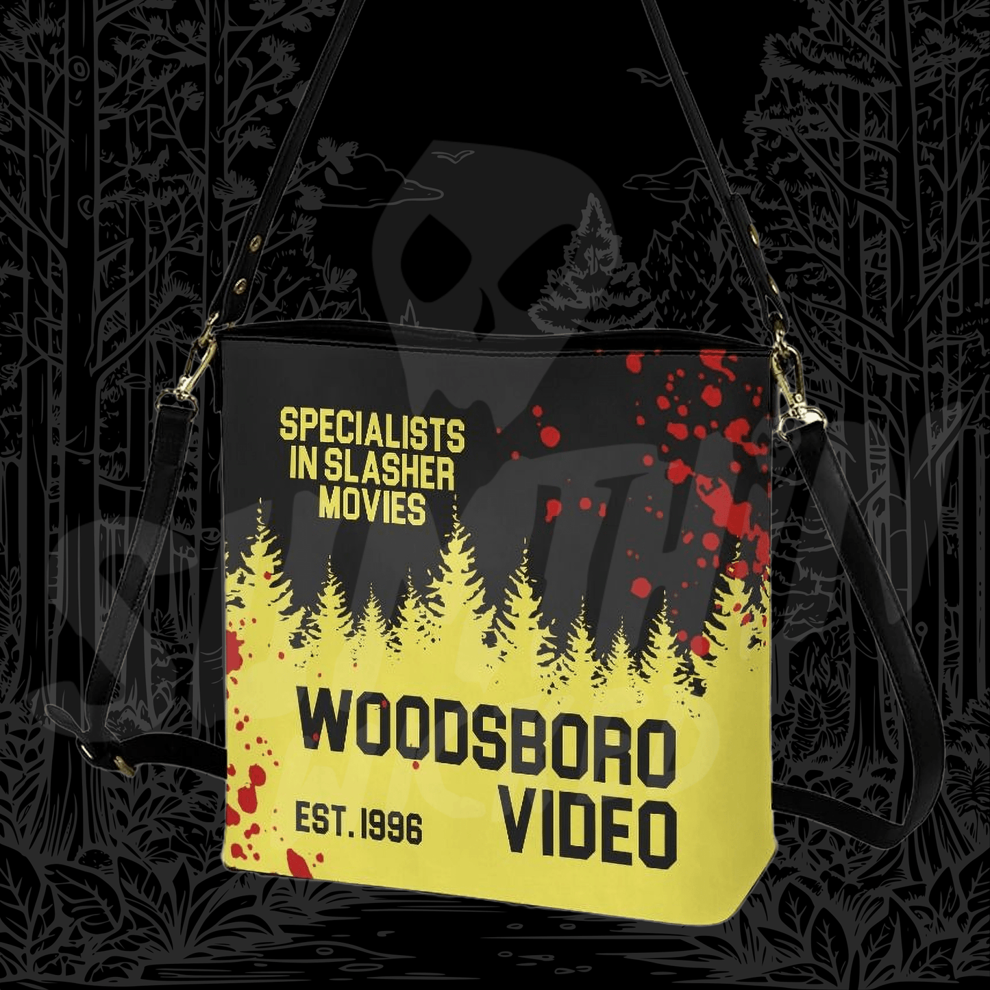 Woodsboro Video - Cross Body Bucket Bag - Scream Inspired - Sumthin Wicked Exclusive - Goblin Wood