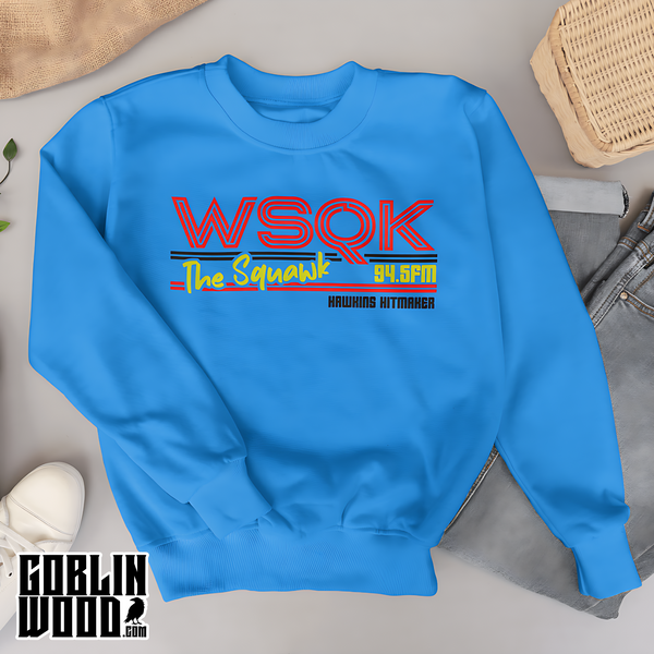 Squawk - Premium Black, Red, Sky or Green Sweatshirt - Stranger Things Inspired - Goblin Wood Exclusive