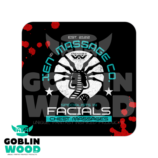 Xen(O) Massage Co. - Drinks Coaster - Alien Inspired - Goblin Wood Exclusive - Goblin Wood