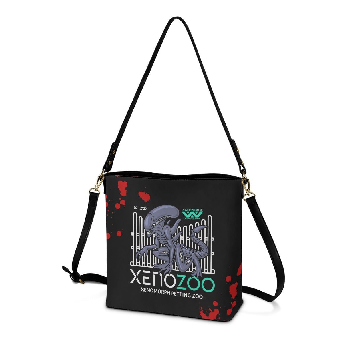 XenoZoo - Black Cross Body Bucket Bag -  - Goblin Wood Exclusive - Goblin Wood