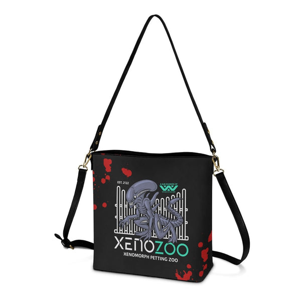 XenoZoo - Black Cross Body Bucket Bag - Alien Inspired - Goblin Wood Exclusive - Goblin Wood