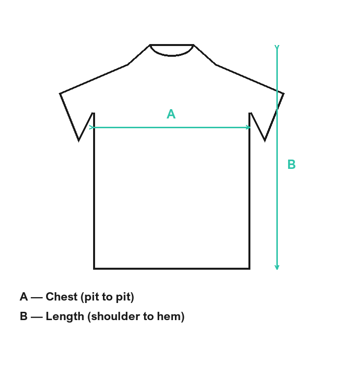 T-shirt measurement diagram